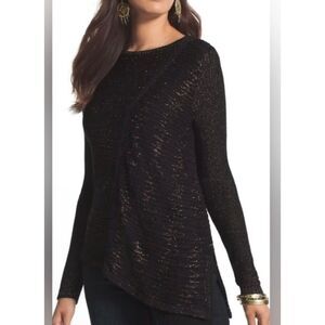 Chico's Black and Gold Women's Sweater